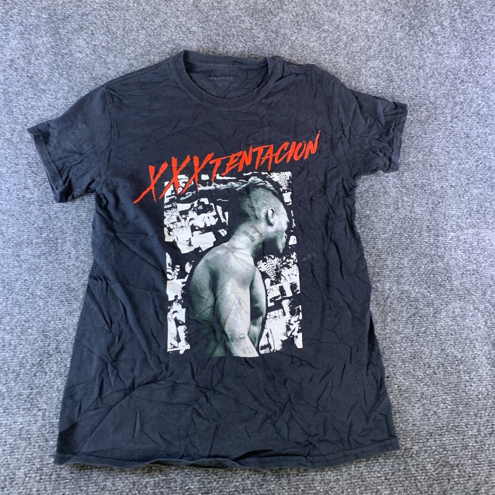 XXXTentacion American Rapper Singer Music T-Shirt Men Medium Navy Graphic Print